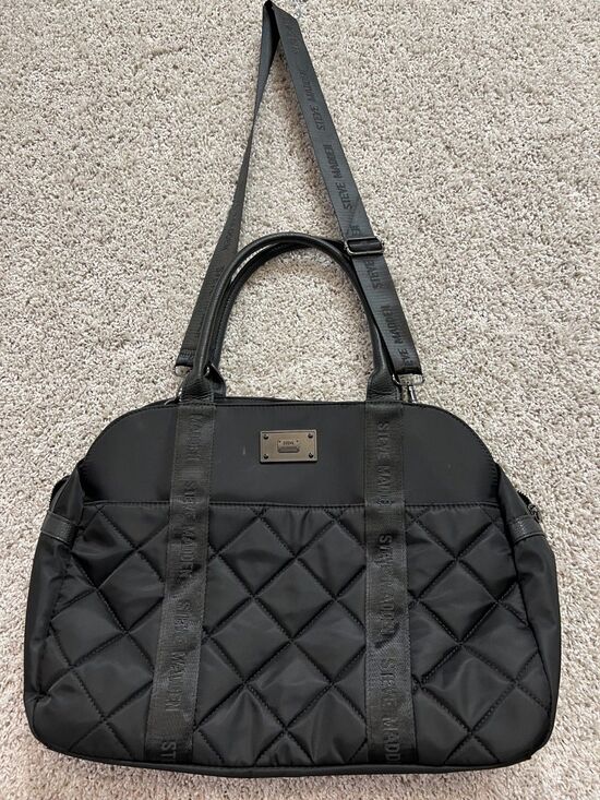 Steve Madden Handbags - “Steve Madden Black Quilted Duffle Bag Shoulder Handbag Travel Gym Tote”